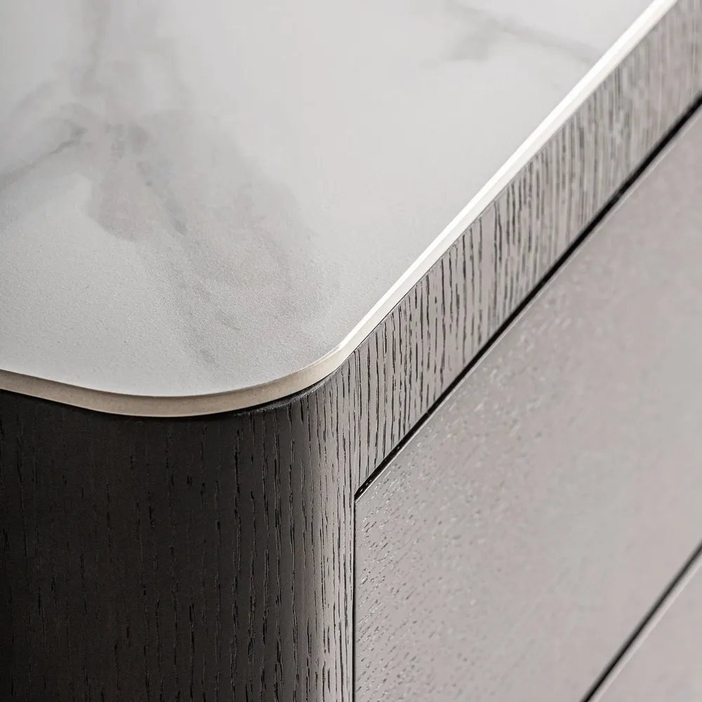 Night tables - Brown MDF wooden bedside table 55x45x47 cm - VICAL