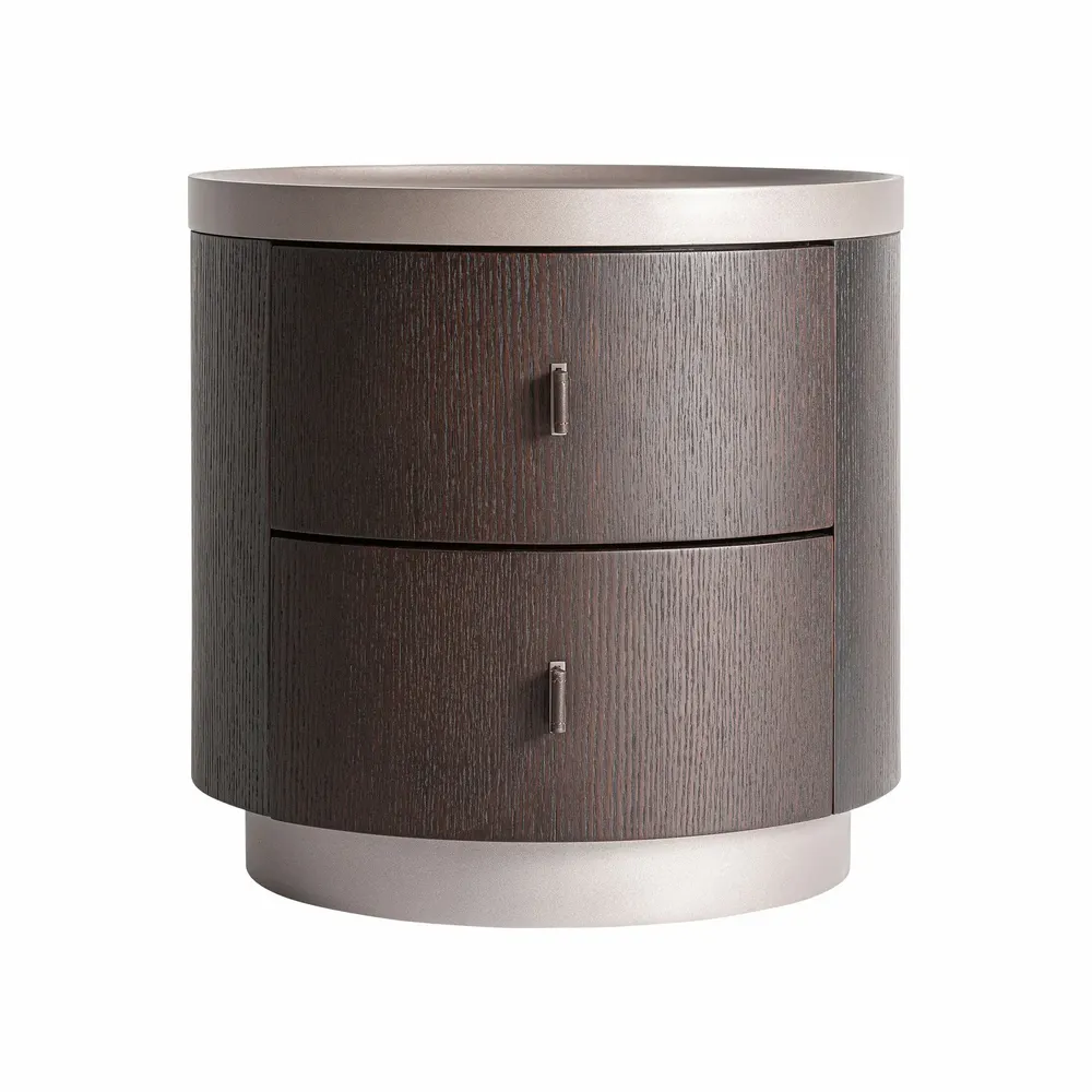 Night tables - Brown counter-veneered wooden bedside table 50x50x49 cm - VICAL