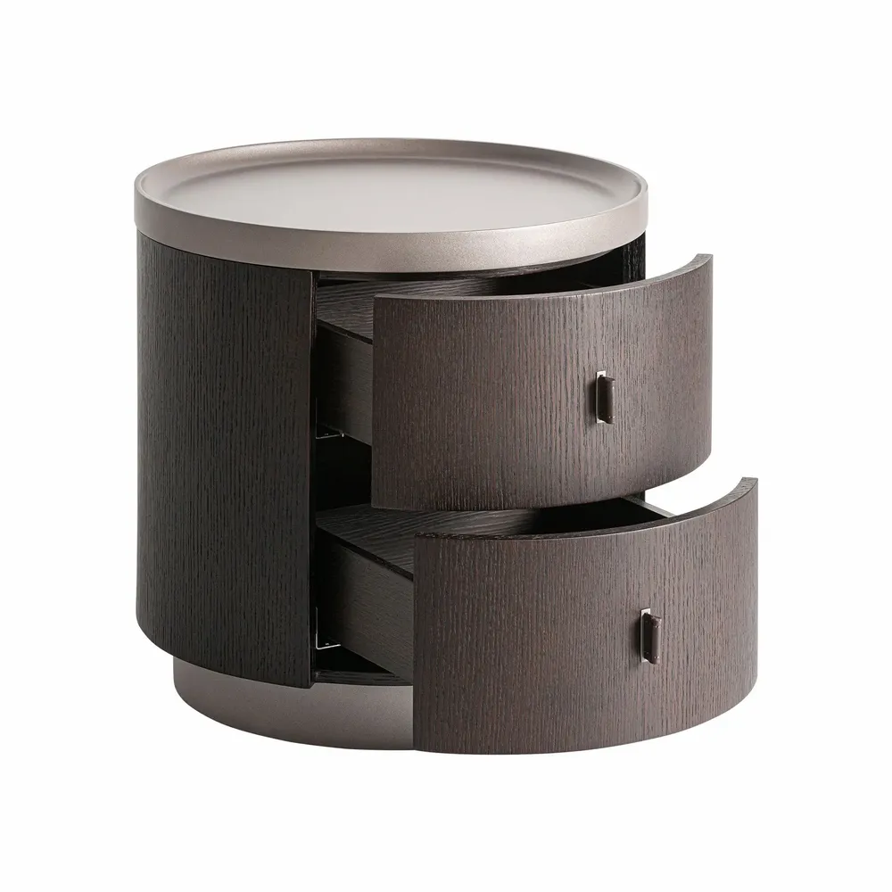 Night tables - Brown counter-veneered wooden bedside table 50x50x49 cm - VICAL