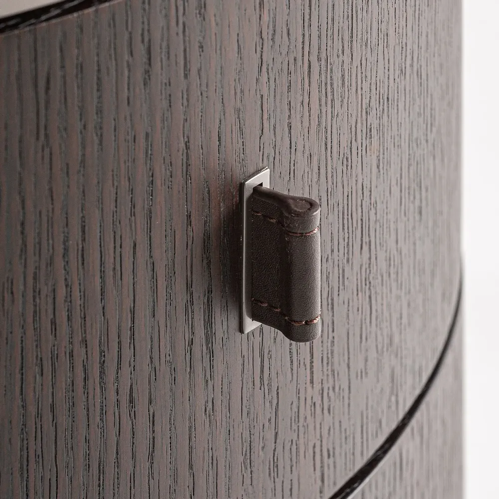 Night tables - Brown counter-veneered wooden bedside table 50x50x49 cm - VICAL