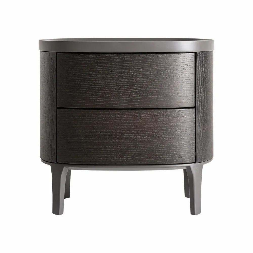 Night tables - Black MDF wooden bedside table 58x44x57 cm - VICAL