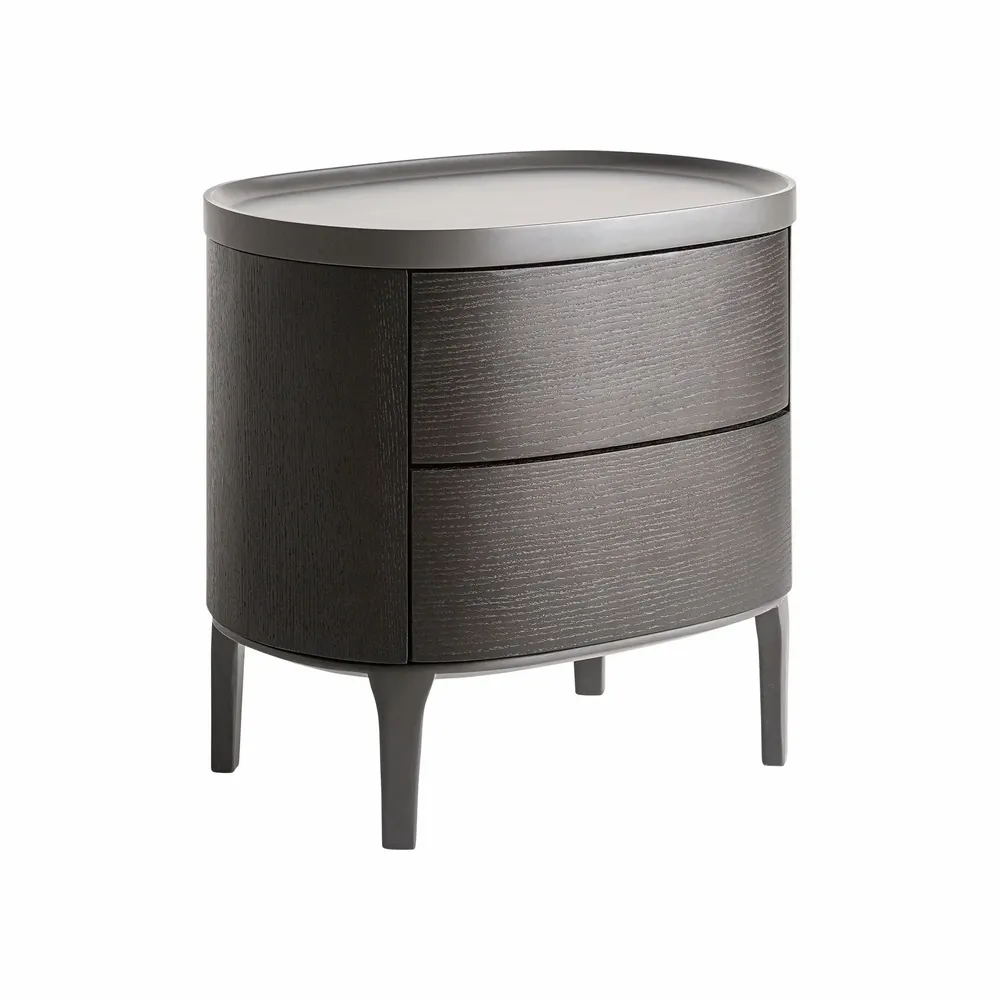 Night tables - Black MDF wooden bedside table 58x44x57 cm - VICAL
