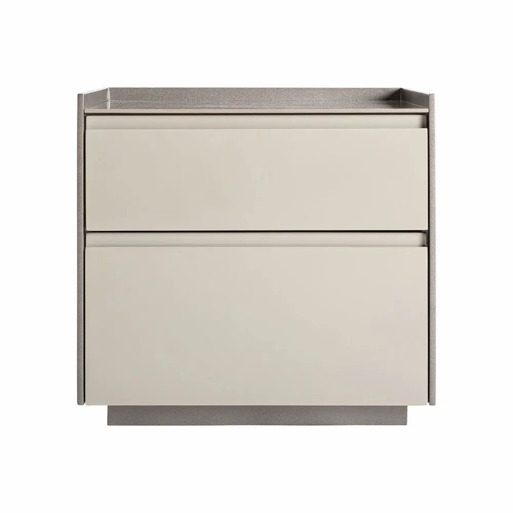 Night tables - Bedside table in beige MDF wood 53x43x50 cm - VICAL