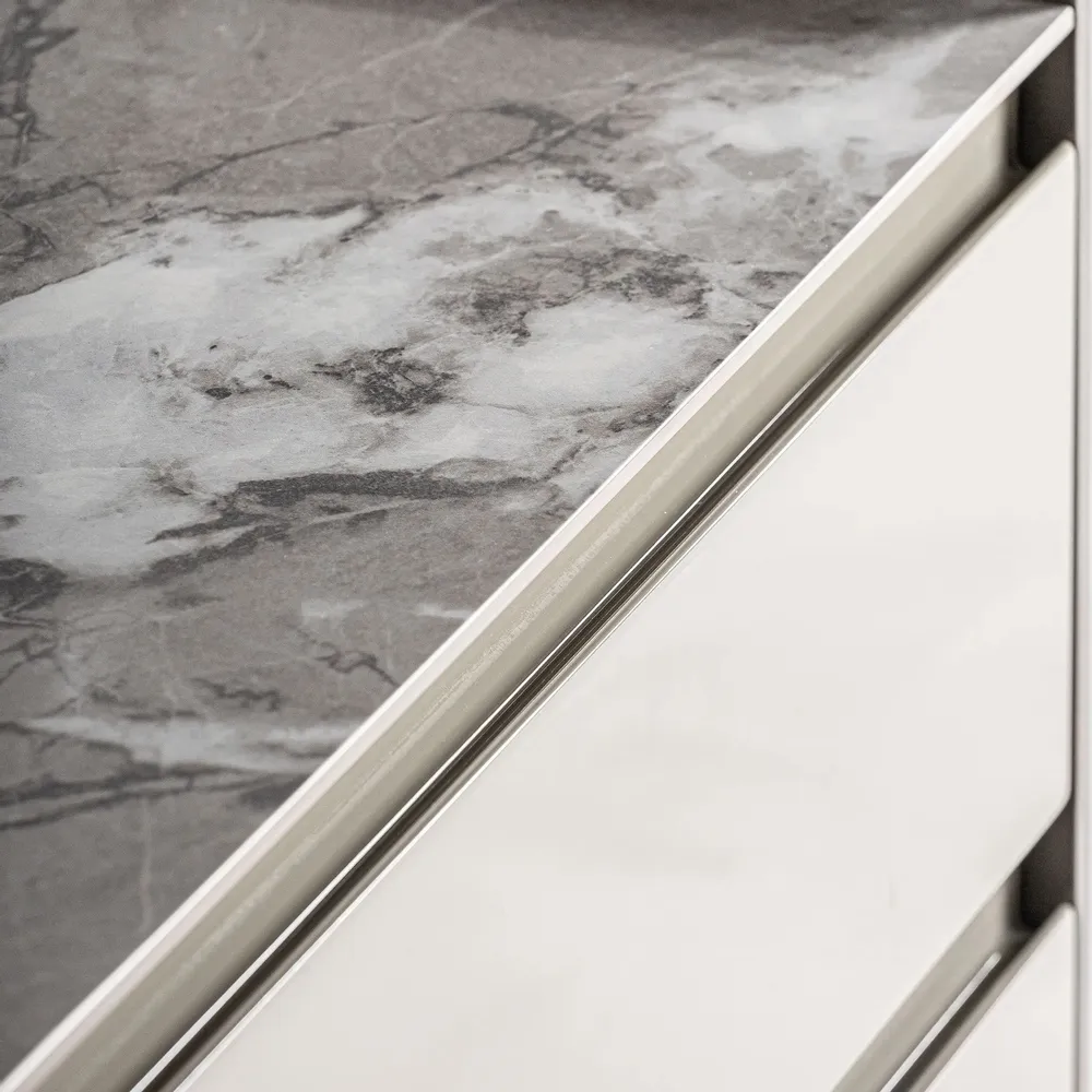 Night tables - Bedside table in beige MDF wood 53x43x50 cm - VICAL