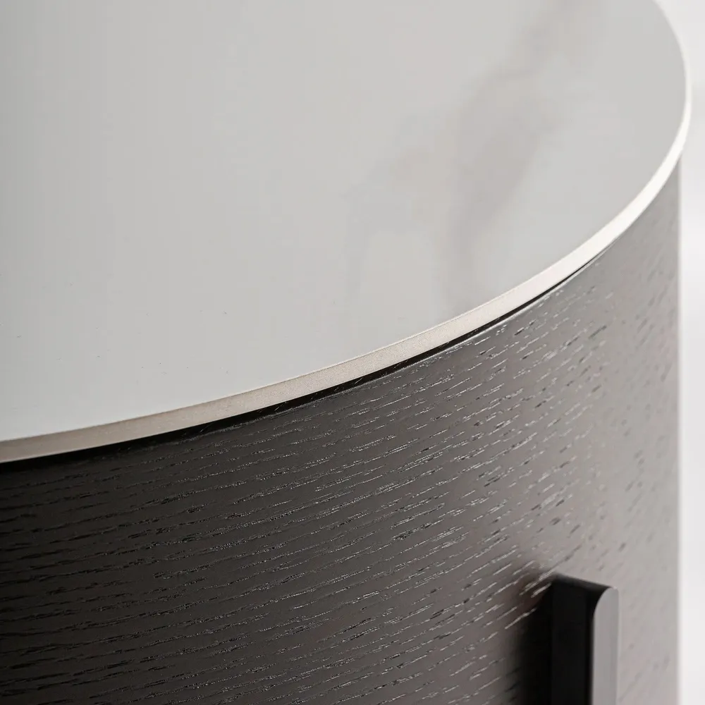 Night tables - Brown counter-veneered wooden bedside table 45x45x43 cm - VICAL