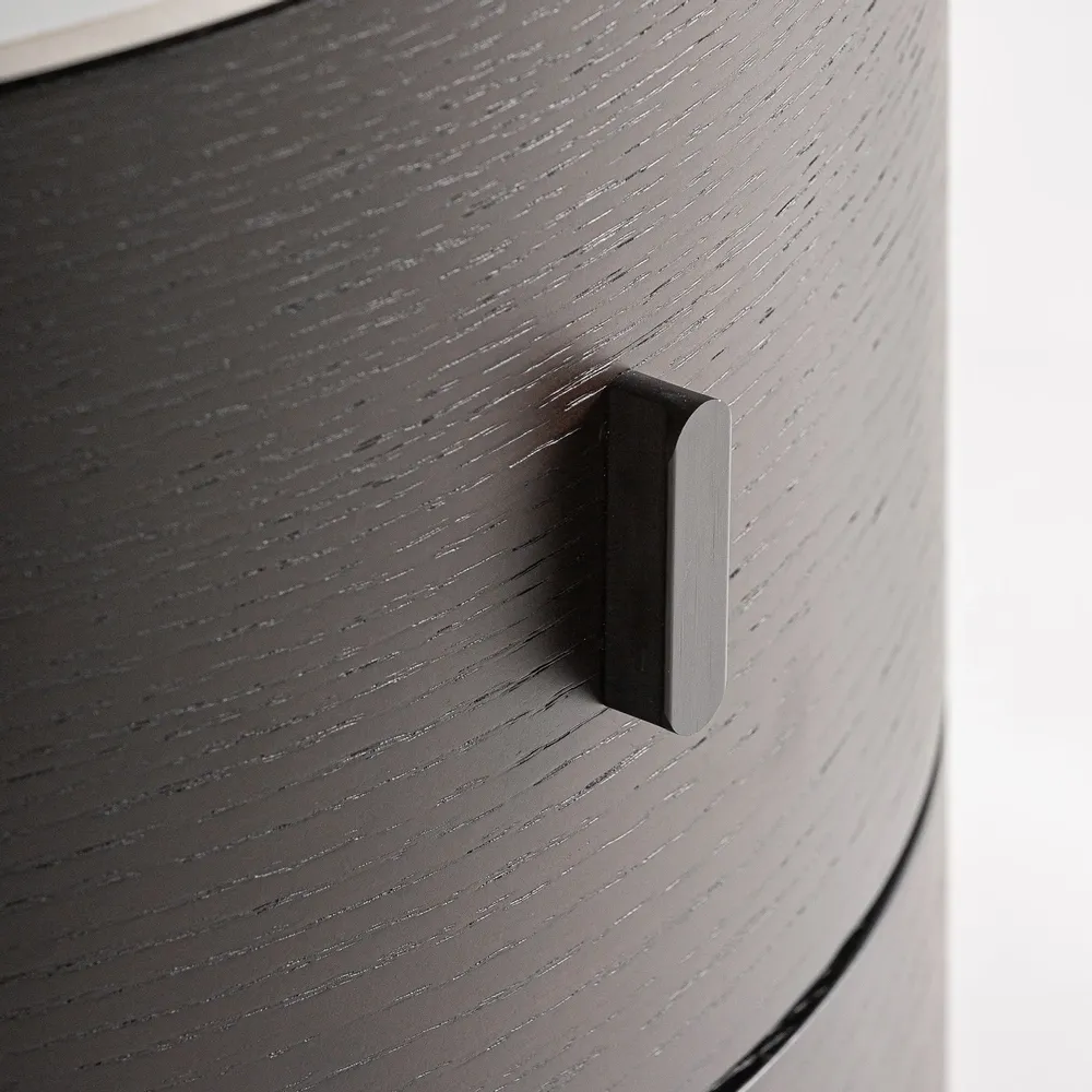 Night tables - Brown counter-veneered wooden bedside table 45x45x43 cm - VICAL