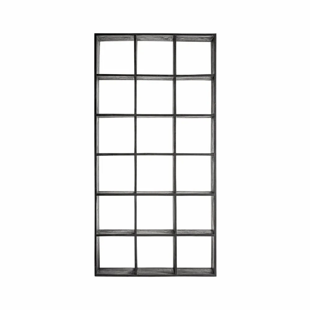 Shelves - Black mango wood shelf 100x35x200 cm - VICAL