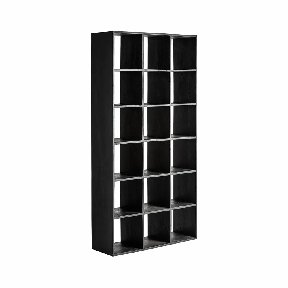 Shelves - Black mango wood shelf 100x35x200 cm - VICAL