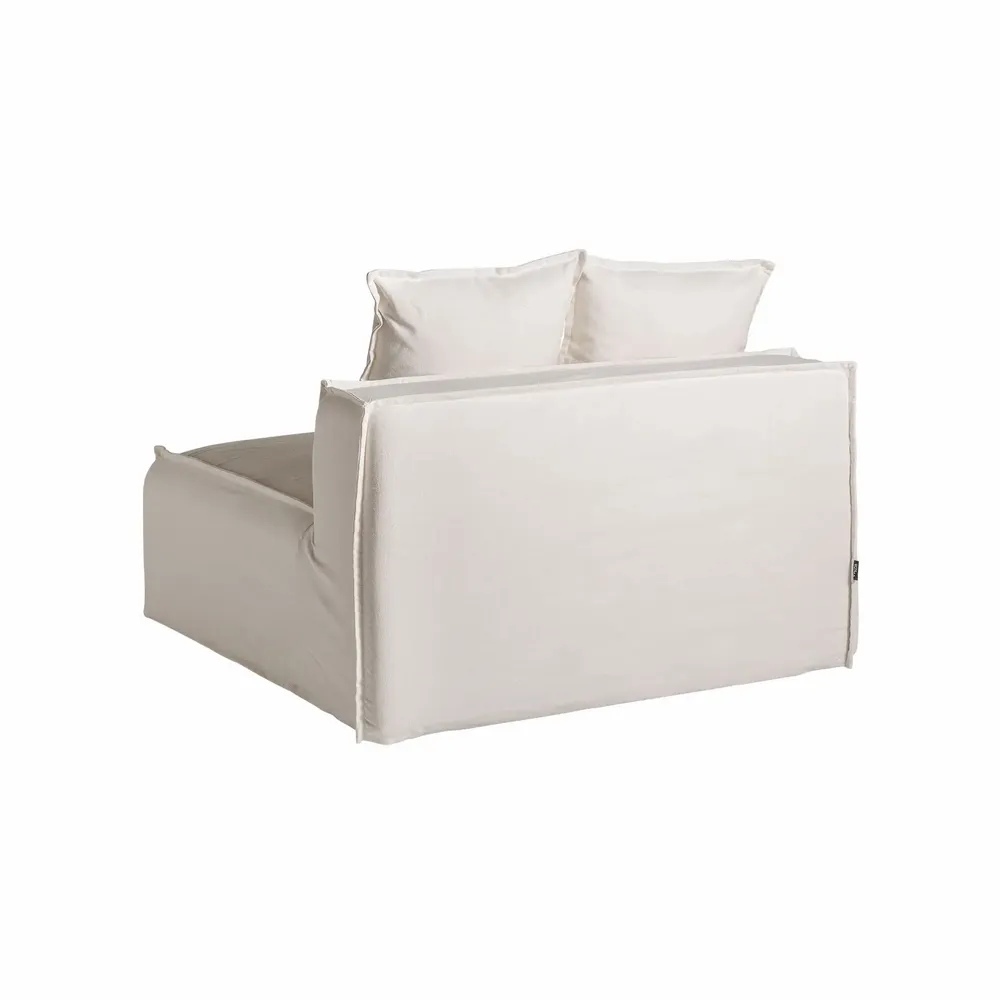 Sofas - Central sofa module in white linen 112x110x85 cm - VICAL