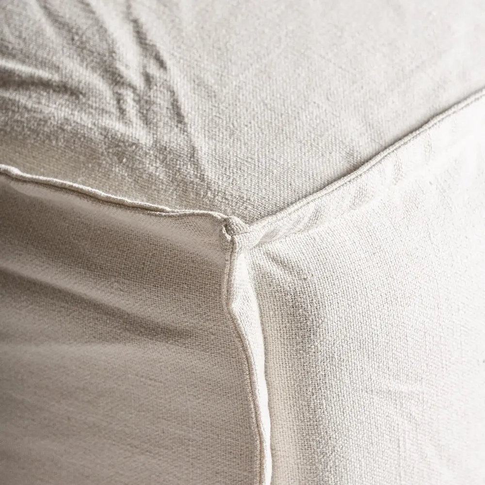 Sofas - Central sofa module in white linen 112x110x85 cm - VICAL