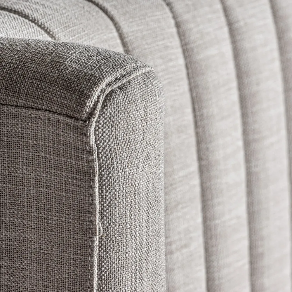 Beds - Gray polyester bed 220x200x125 cm - VICAL