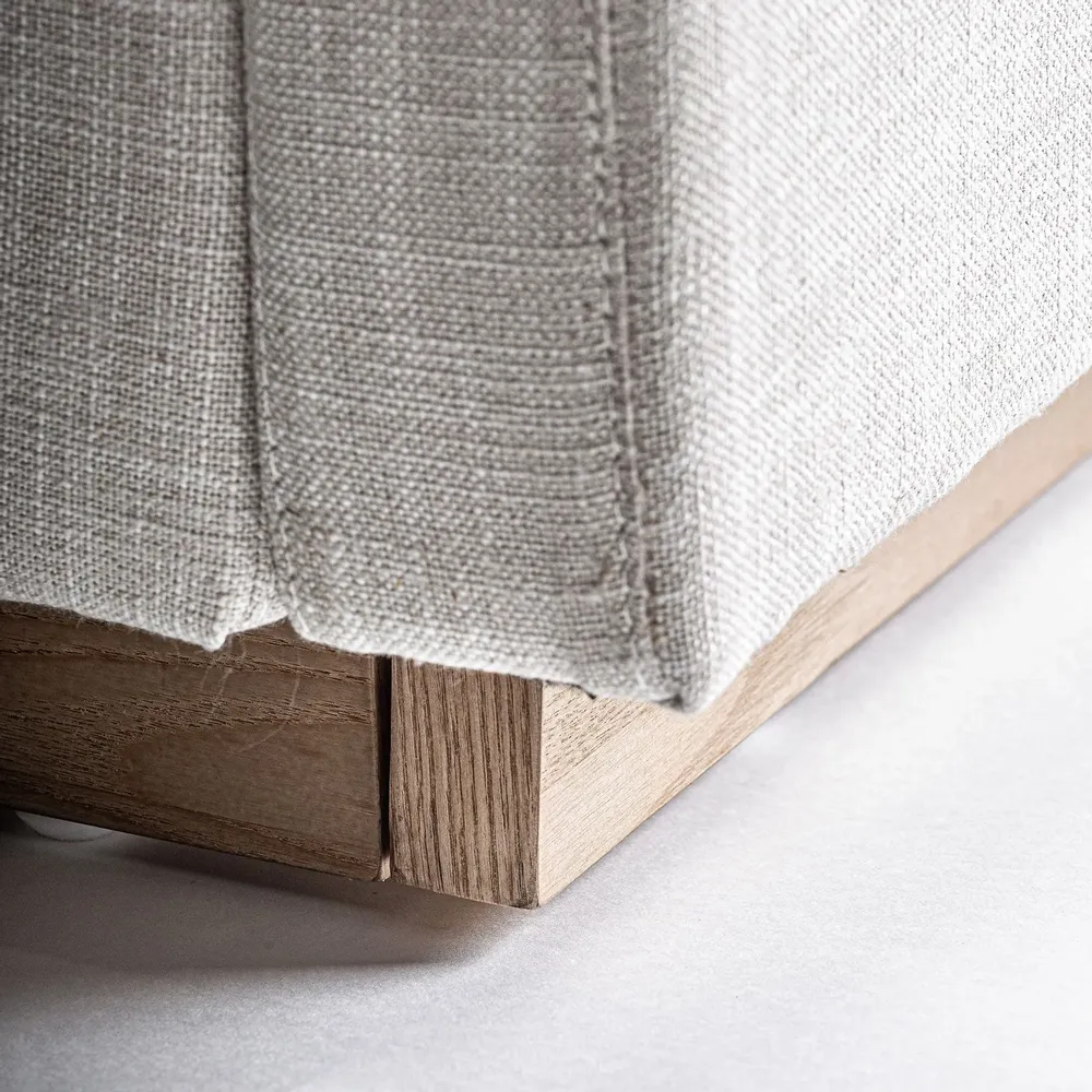 Beds - Gray polyester bed 220x200x125 cm - VICAL