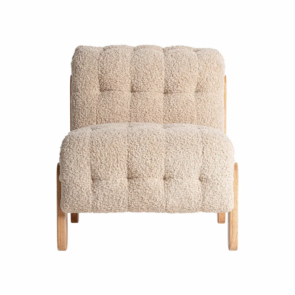 Fauteuils - Fauteuil en polyester beige 64x89x72 cm - VICAL