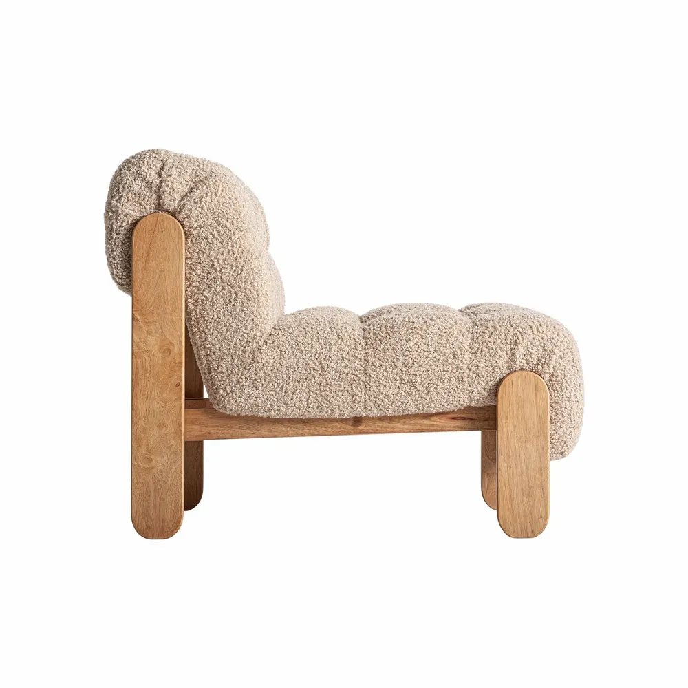 Fauteuils - Fauteuil en polyester beige 64x89x72 cm - VICAL