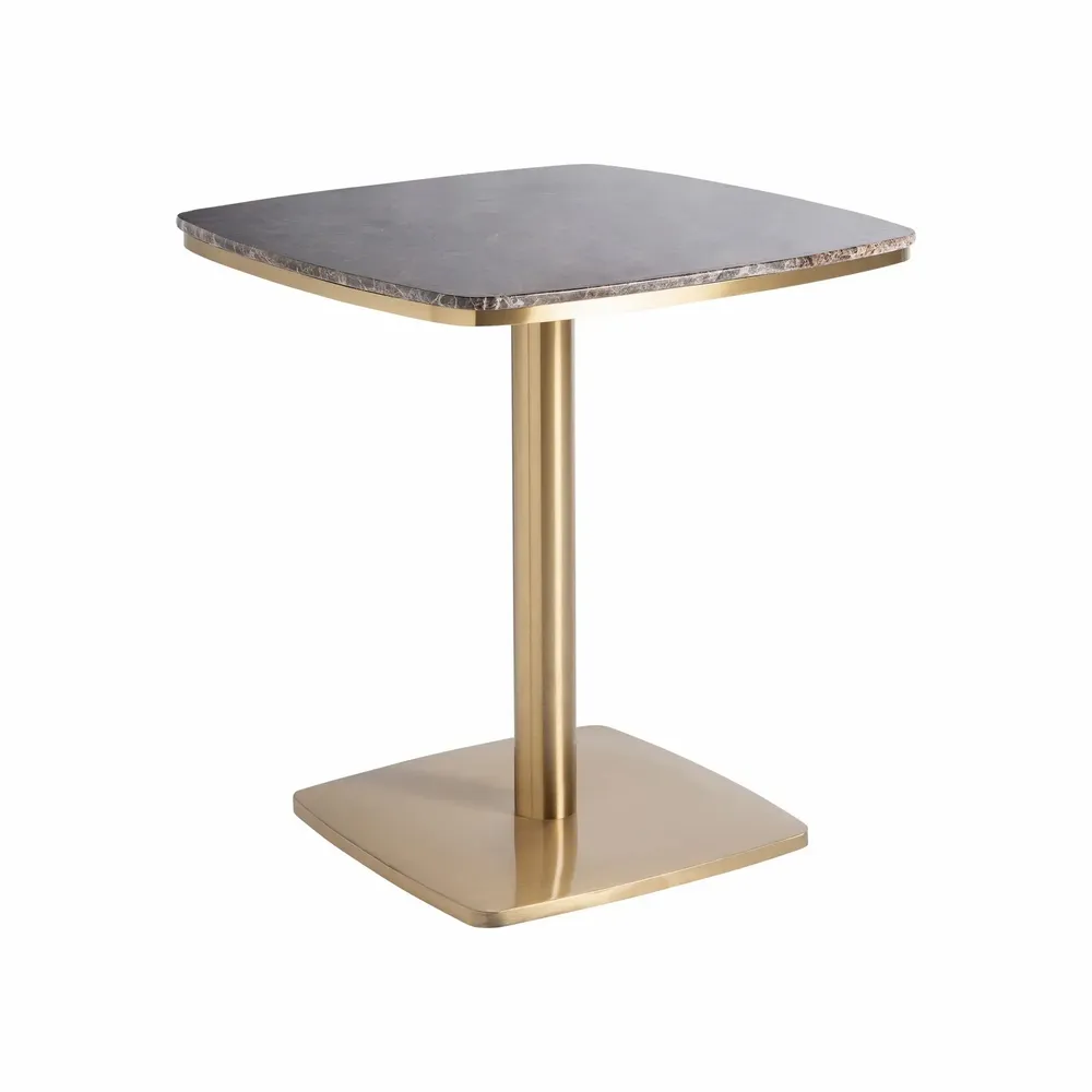 Other tables - Brown marble bar table 70x70x77 cm - VICAL