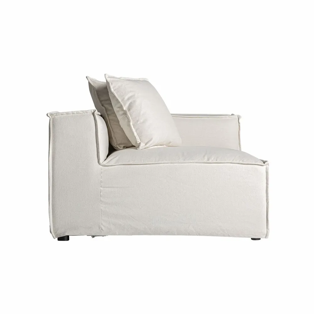 Sofas - White linen corner 110x110x85 cm - VICAL