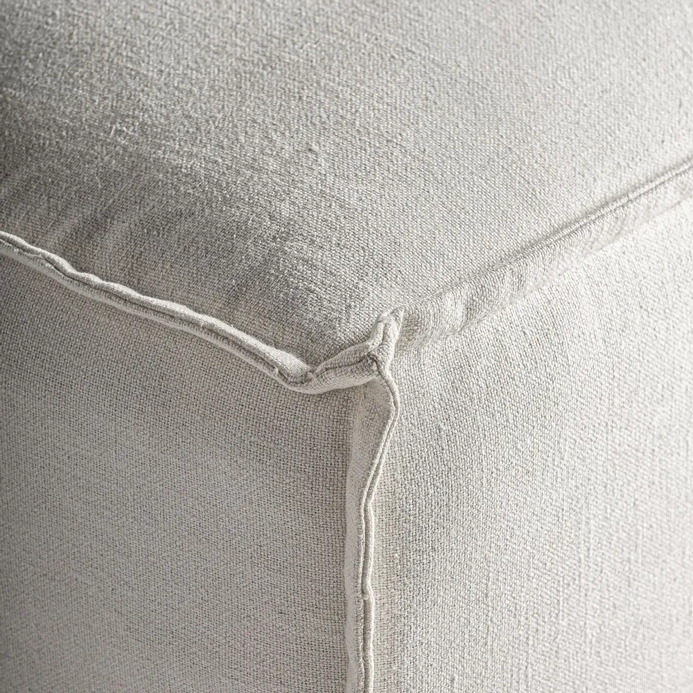 Sofas - White linen corner 110x110x85 cm - VICAL