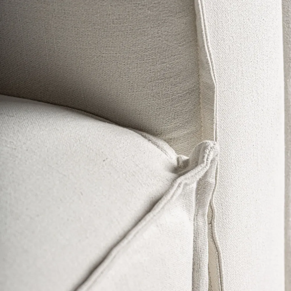 Sofas - White linen corner 110x110x85 cm - VICAL