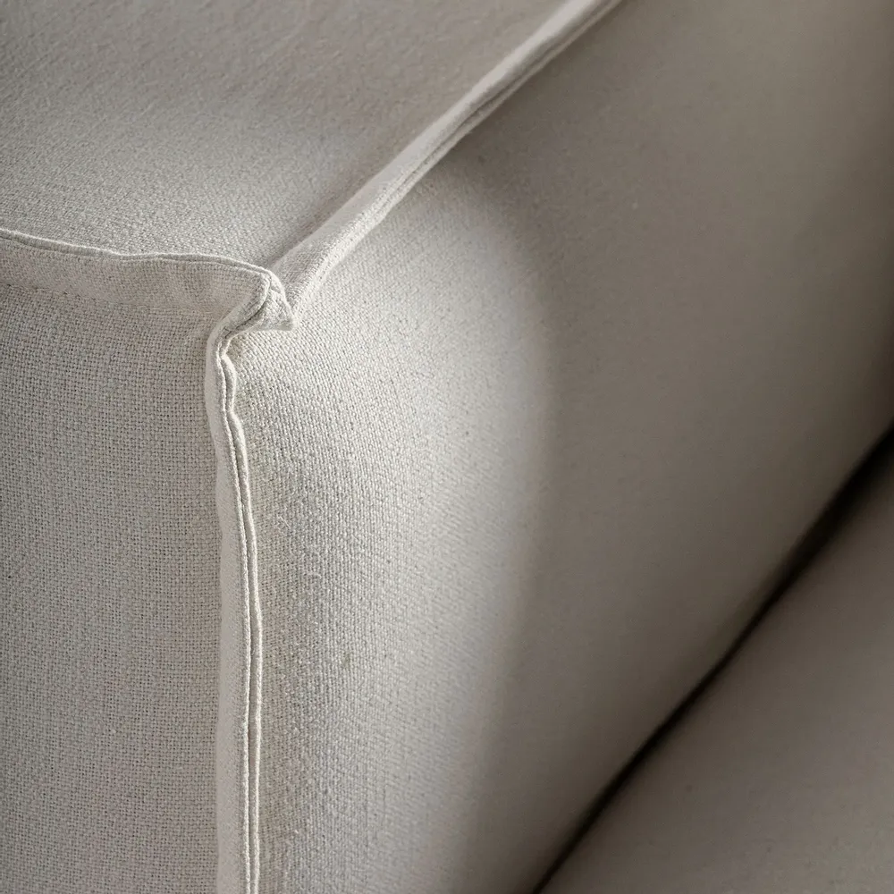 Sofas - White linen corner 110x110x85 cm - VICAL