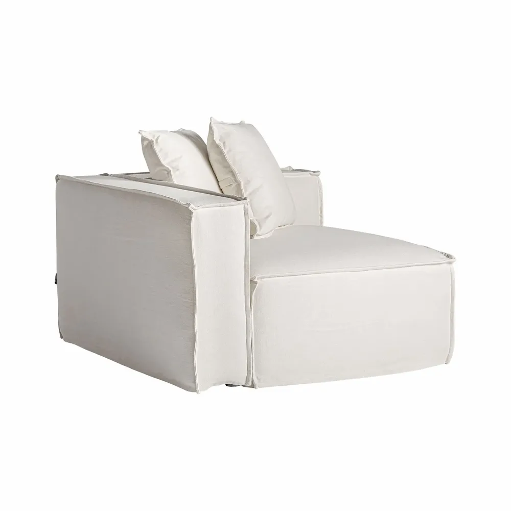 Sofas - White linen corner 110x110x85 cm - VICAL