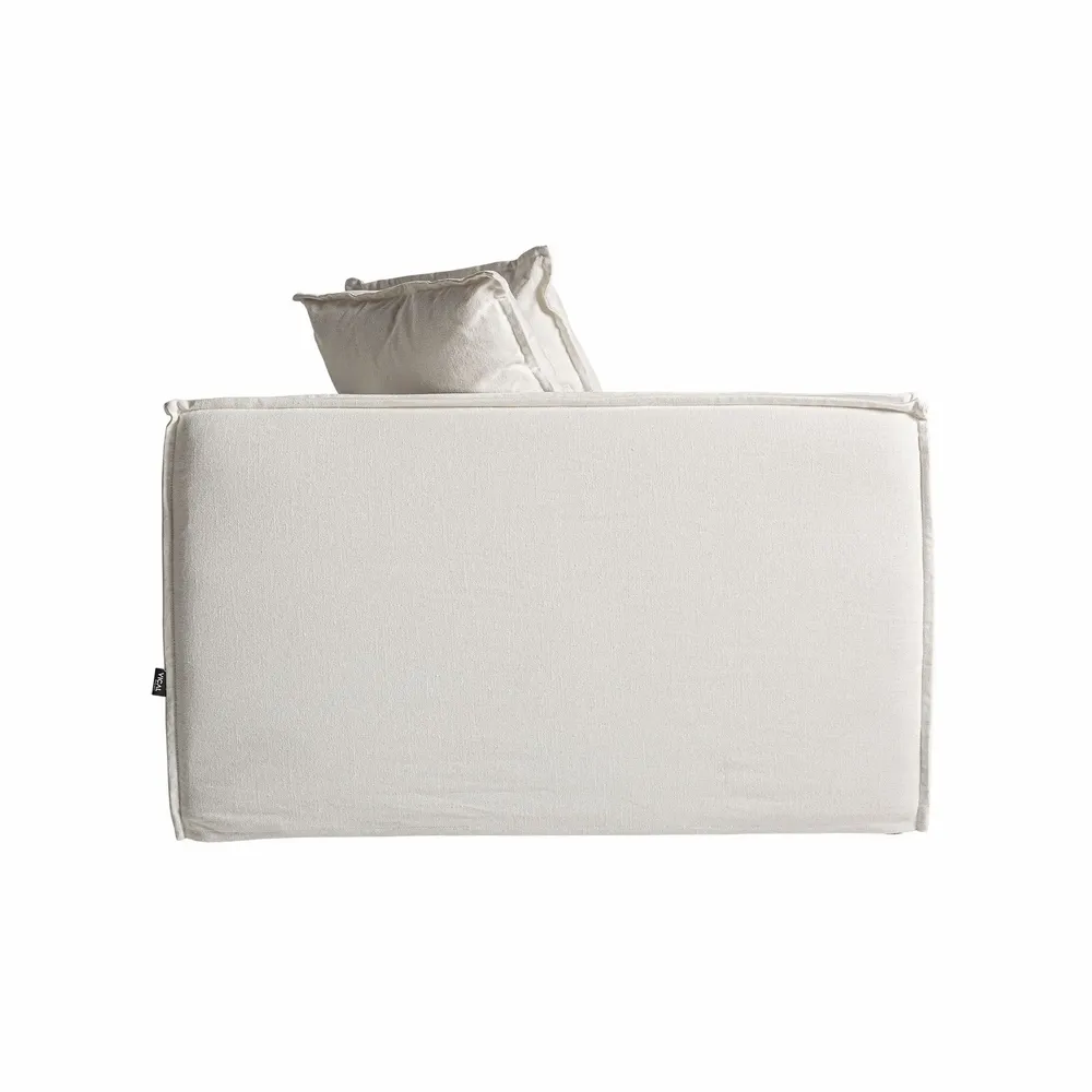Sofas - White linen corner 110x110x85 cm - VICAL