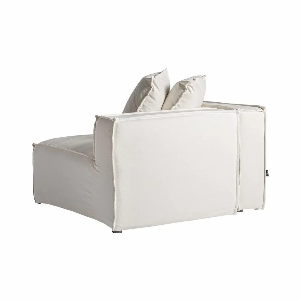 Sofas - White linen corner 110x110x85 cm - VICAL