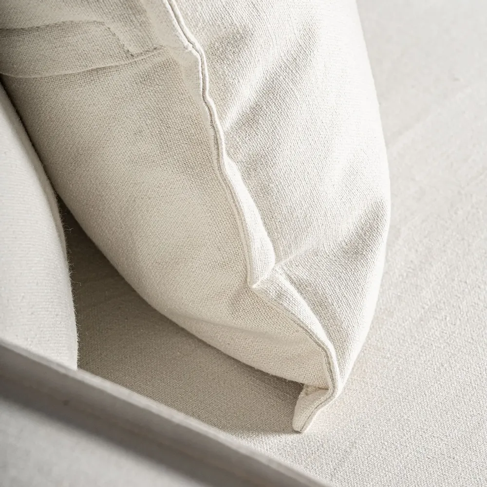 Sofas - White linen corner 110x110x85 cm - VICAL