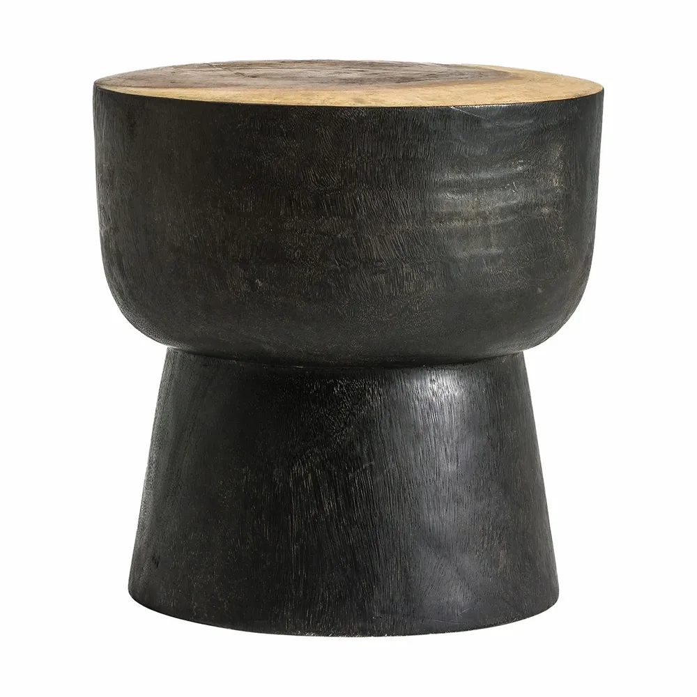 Autres tables  - Table basse en bois tropical noir vieilli en 40x40x45 cm - VICAL
