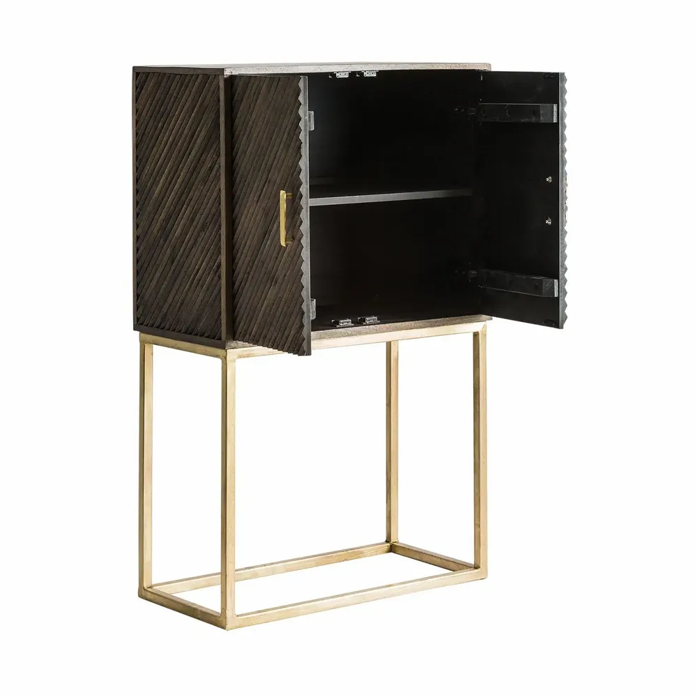 Wardrobe - Brown iron bar cabinet in 76x41x124 cm - VICAL