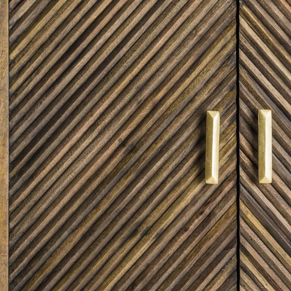 Wardrobe - Brown iron bar cabinet in 76x41x124 cm - VICAL