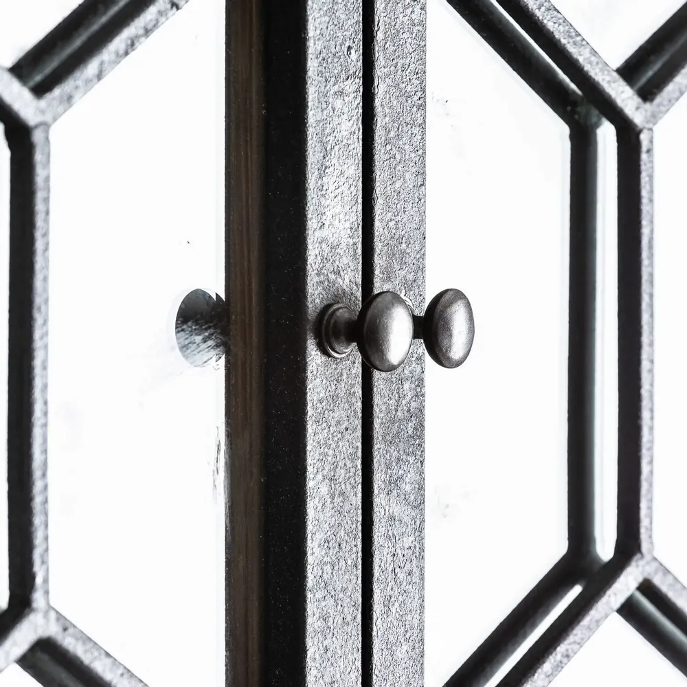 Wardrobe - Showcase in aged black recycled pine wood in 125x47x225 cm - VICAL