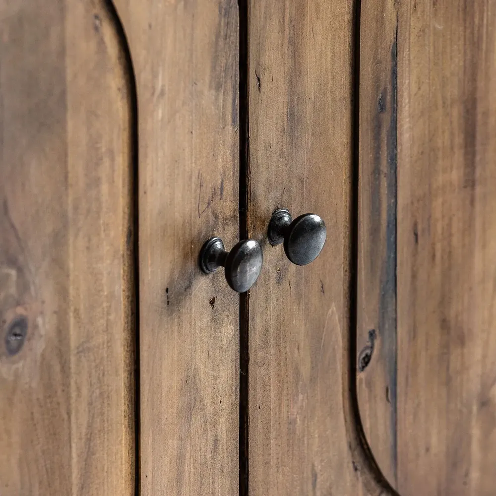 Wardrobe - Showcase in aged black recycled pine wood in 125x47x225 cm - VICAL