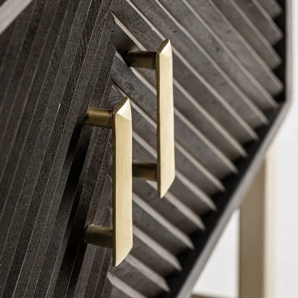 TV stands - Brown iron TV cabinet in 200x45x66 cm - VICAL