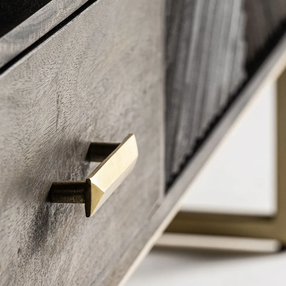 TV stands - Brown iron TV cabinet in 200x45x66 cm - VICAL