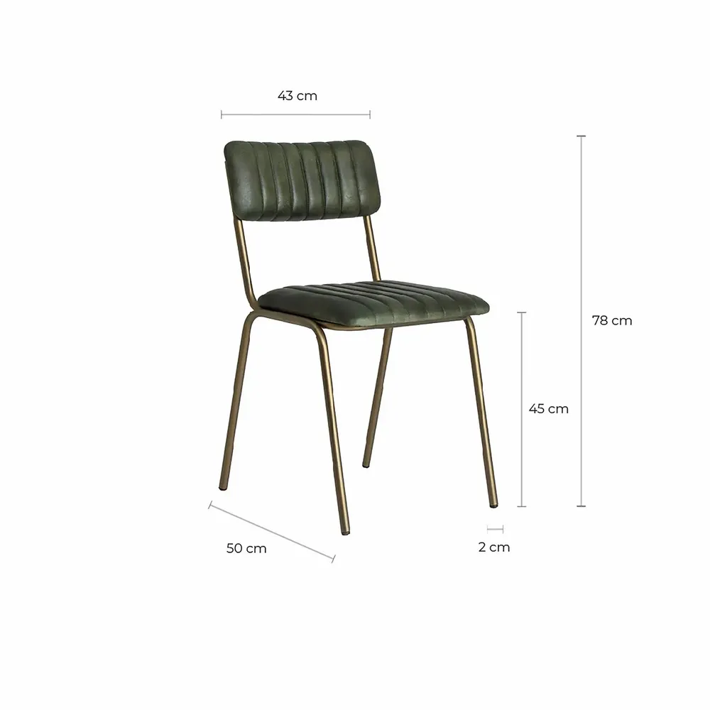 Chairs - Old green iron chair in 46x49x78 cm - VICAL