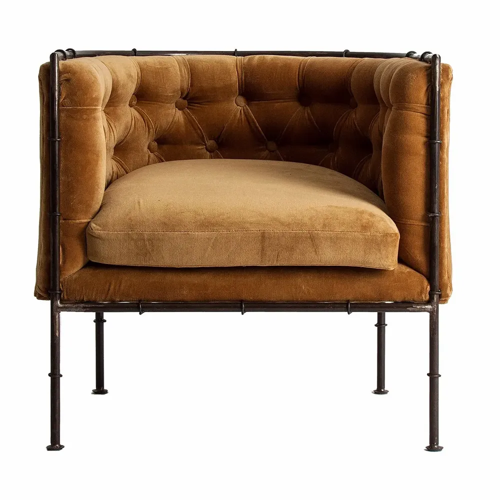 Armchairs - Ocher iron armchair in 71x72x71 cm - VICAL