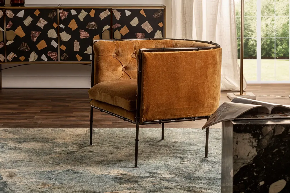 Armchairs - Ocher iron armchair in 71x72x71 cm - VICAL