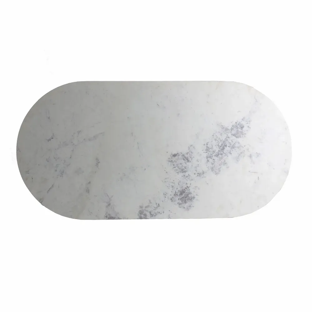 Tables Salle à Manger - Table salon en marbre blanc  en 200x100x76 cm - VICAL