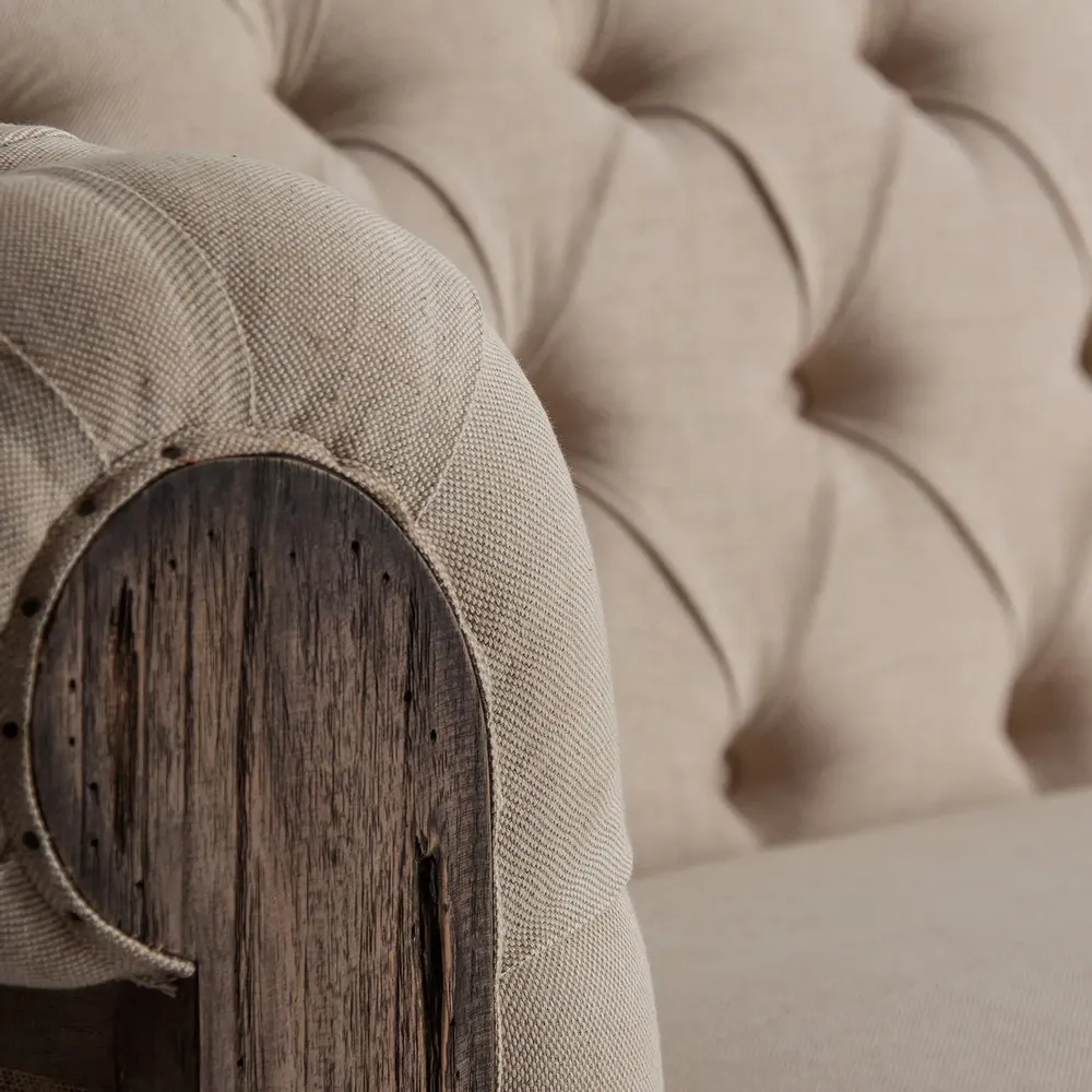 Canapés - Sofa en bois tropical beige  en 238x90x80 cm - VICAL