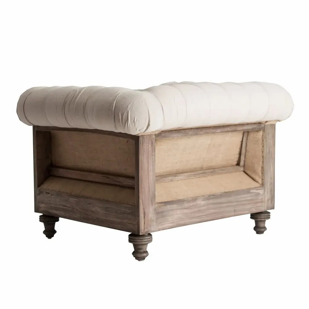 Armchairs - Beige tropical wood armchair in 113x90x80 cm - VICAL