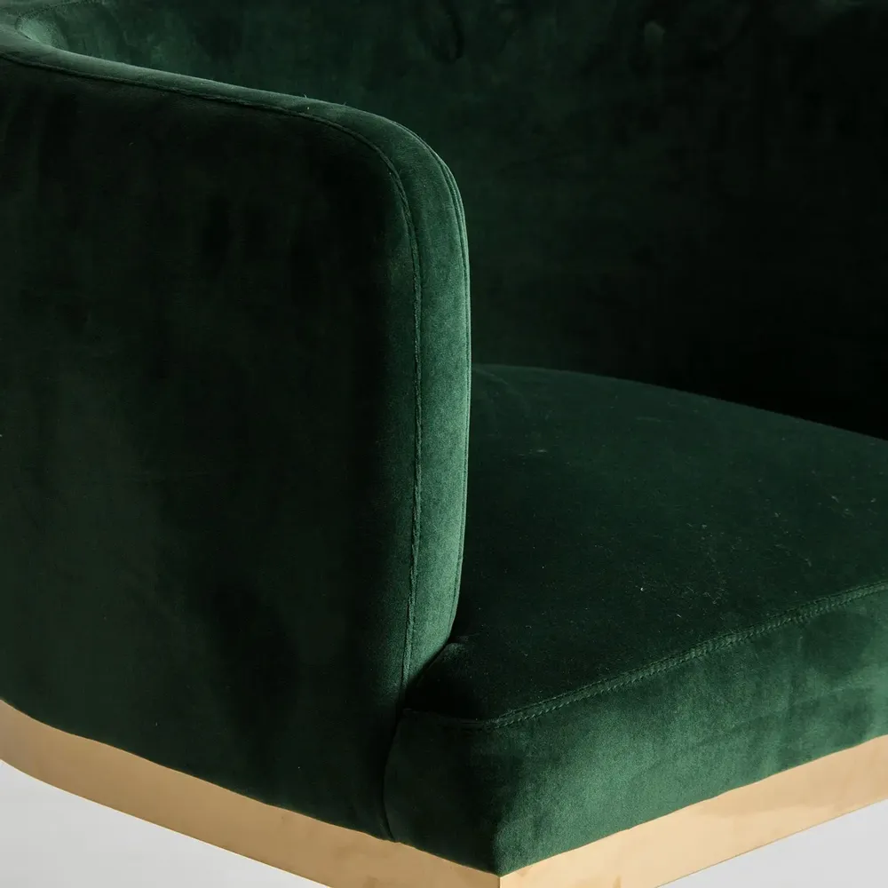 Chaises - Chaise en velours vert  en 60x60x77 cm - VICAL