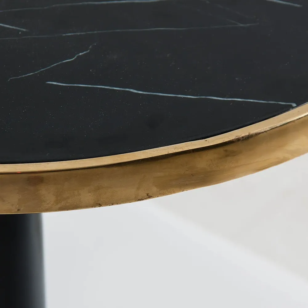 Other tables - Coffee table in glossy black synthetic marble in 60x60x65 cm - VICAL
