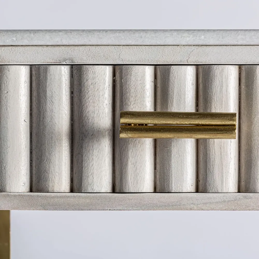 Desks - Cream mango wood console in 122x38x78 cm - VICAL