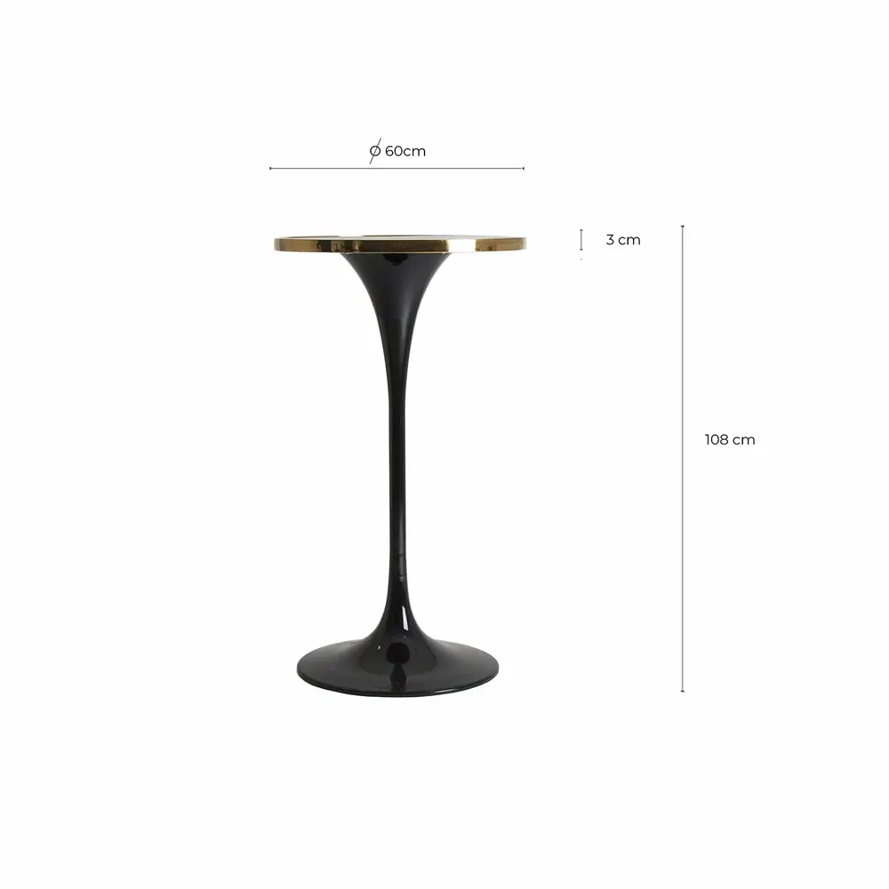 Other tables - Glossy black iron bar table in 60x60x106 cm - VICAL
