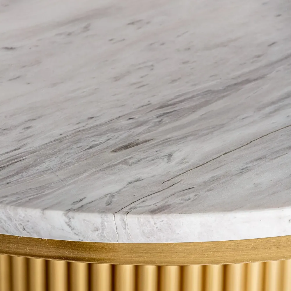 Other tables - White marble bar table in 60x60x76 cm - VICAL