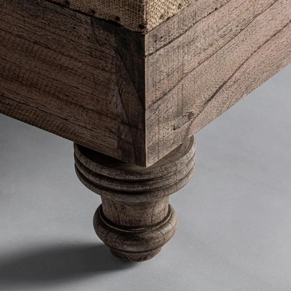 Repose-pieds - Repose- pied en bois de mangue crème  en 80x60x47 cm - VICAL