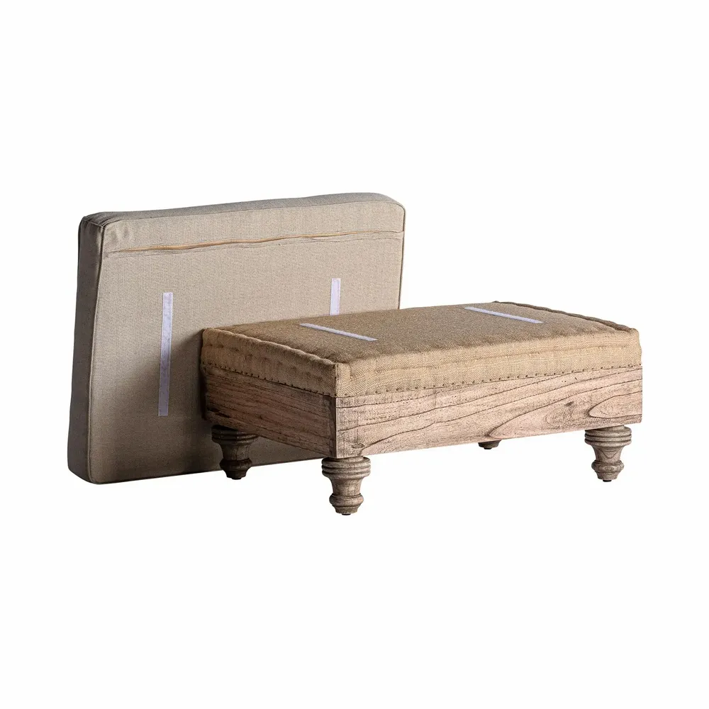 Repose-pieds - Repose- pied en bois de mangue crème  en 80x60x47 cm - VICAL