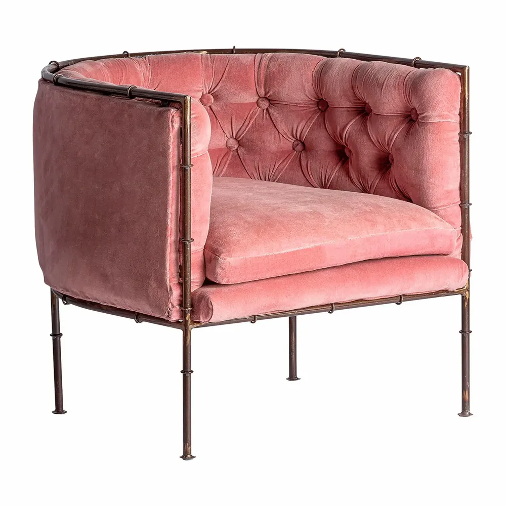 Armchairs - Pink iron armchair in 72x70x67 cm - VICAL
