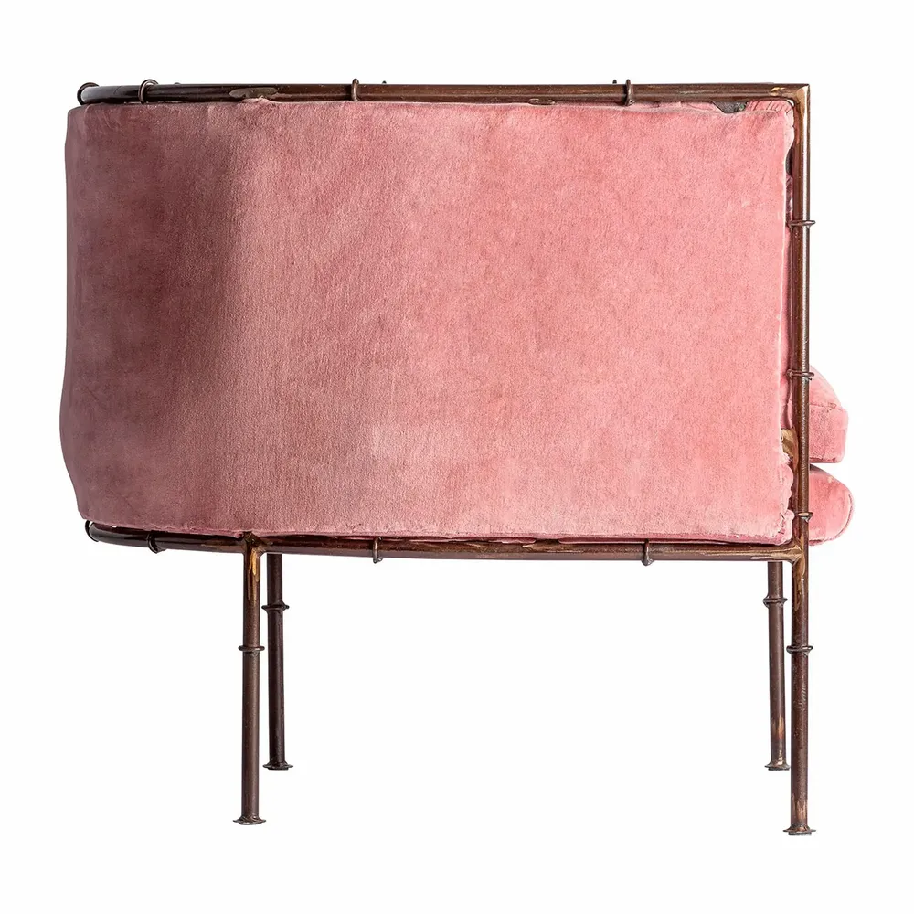 Armchairs - Pink iron armchair in 72x70x67 cm - VICAL