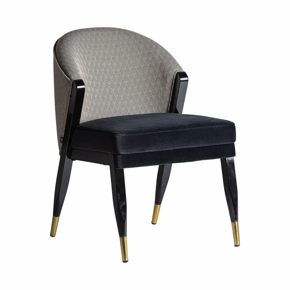 Chaises - Chaise en velours noir  en 55x68x84 cm - VICAL